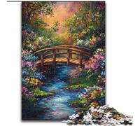 Jigsaws Puzzles 1000 Pieces for Teenagers Gifts Autumn Wooden Bridge, Learning Educational for Is Ideal As A Gift for The Whole Family (Size 26x38cm)