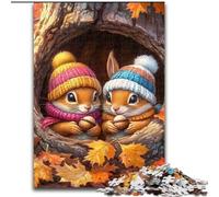Jigsaws Puzzles 1000 Pieces for Teenagers Gifts Baby Squirrel, Help The Brain Exercise Addictive Toys to Cultivate Patience Perfect Decoration (Size 26x38cm)