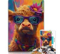 Jigsaws Puzzles 1000 Pieces for Teenagers Gifts Baby Yak Wearing Glasses 1000 Pieces for Teenagers,Educational Games Home Decoration Birthday Present, Gifts, Wall Art (size 75x50cm)