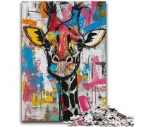 Jigsaws Puzzles 1000 Pieces for Teenagers Gifts Basquiat Giraffe Jigsaw,learning Educational for Is Ideal As A Gift for The Whole Family (50x75cm)