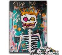 Jigsaws Puzzles 1000 Pieces for Teenagers Gifts Basquiat-style King Skull Help The Brain Exercise Addictive Toys to Cultivate Patience Artists Collection, Fine Art 50x75cm
