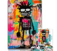 Jigsaws Puzzles 1000 Pieces for Teenagers Gifts Basquiat-style Robot,Toys Educational Games Stress Relieving Unique Home Decor And Gifts 75x50cm
