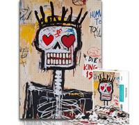 Jigsaws Puzzles 1000 Pieces for Teenagers Gifts Basquiat-style Skeleton King 1000 Pieces for Teenagers,for Challenging Toy Game And Family Play (size 38x26cm)