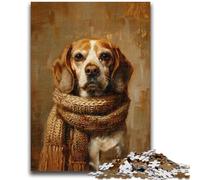Jigsaws Puzzles 1000 Pieces for Teenagers Gifts Beagle Wearing Scarf Jigsaw,learning Educational for Is Ideal As A Gift for The Whole Family (50x75cm)