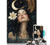 Jigsaws Puzzles 1000 Pieces for Teenagers Gifts Beautiful Anime Girl with Moon Teenager Jigsaw,Stress Reliever Staycation Kill Time Home Decoration Toys 38x26cm