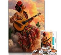 Jigsaws Puzzles 1000 Pieces for Teenagers Gifts Beautiful Mexican Woman,Help The Brain Exercise Addictive Toys to Cultivate Patience Enhance Memory (38x26cm)