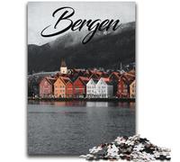 Jigsaws Puzzles 1000 Pieces for Teenagers Gifts Bergen Norway Suitable for Ages 14 And Up Family Games Deal As Gifts for The Whole Family (size 38x52cm)