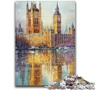 Jigsaws Puzzles 1000 Pieces for Teenagers Gifts Big Ben, London Adult Puzzles,Decompressing Intellectual Educational Toy Perfect Decoration (50x75cm)