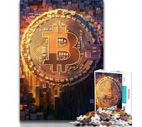 Jigsaws Puzzles 1000 Pieces for Teenagers Gifts Bitcoin Logo 1000 Piece Jigsaw,Unique Birthday And Gifts for And Age 14 Years Up (size 75x50cm)