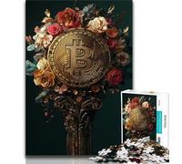 Jigsaws Puzzles 1000 Pieces for Teenagers Gifts Bitcoin Logo Adult Jigsaw,Family Educational Games Home Decoration Gift (size 38x26cm)