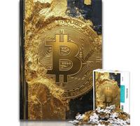 Jigsaws Puzzles 1000 Pieces for Teenagers Gifts Bitcoin Logo, Challenging To Complete But Fun And Humorous,is Ideal As Gifts for The Whole Family for Age 14+ 38x26cm