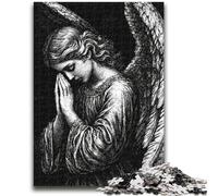 Jigsaws Puzzles 1000 Pieces for Teenagers Gifts Black And White Angel Difficult Hard Gifts for Friends And Family Suitable for And 14 50x75cm