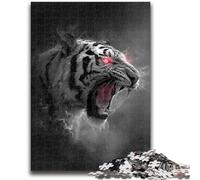 Jigsaws Puzzles 1000 Pieces for Teenagers Gifts Black And White Tiger Relax Games Educational Game for Birthday, Chrismas for And Age 14 Years Up 50x75cm