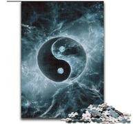 Jigsaws Puzzles 1000 Pieces for Teenagers Gifts Black And White Yin And Yang,Train Your Brain And Hands Gifts for Friends And Family 38x26cm