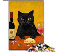 Jigsaws Puzzles 1000 Pieces for Teenagers Gifts Black Cat in The City Toys Educational Games Stress Relieving Unique Home Decor And Gifts (size 50x75cm)