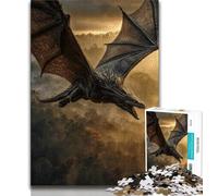Jigsaws Puzzles 1000 Pieces for Teenagers Gifts Black Dragon,Stress Reliever Difficult Challenge Is Ideal As Gifts for The Whole Family 38x26cm