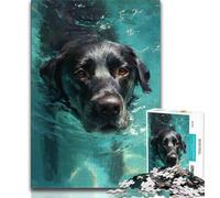 Jigsaws Puzzles 1000 Pieces for Teenagers Gifts Black Labrador 1000 Piece Puzzle,Educational Stress Relief Toy Gifts for Friends And Family 26x38cm