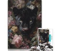 Jigsaws Puzzles 1000 Pieces for Teenagers Gifts Black Leopard Adult Puzzles,Stress Reliever Staycation Kill Time Parent-child Interaction (size 75x50cm)
