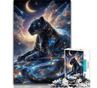 Jigsaws Puzzles 1000 Pieces for Teenagers Gifts Black Leopard Teenager Puzzles,Family Entertainment Toys with Matching Poster And Trivia Sheet (size 75x50cm)