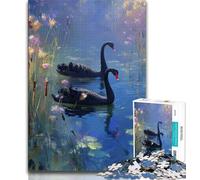 Jigsaws Puzzles 1000 Pieces for Teenagers Gifts Black Swan,Family Game Stress Reliever Difficult Challenge Suitable for Couples (75x50cm)