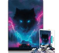 Jigsaws Puzzles 1000 Pieces for Teenagers Gifts Black Wolf,Challenging Game Toys Wall Decoration Unique Birthday And Xmas Gifts (38x26cm)