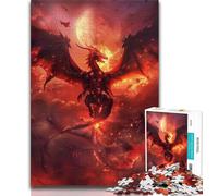 Jigsaws Puzzles 1000 Pieces for Teenagers Gifts Blood Moon Dragon Puzzles,Quiz Game for Is Ideal As A Gift for The Whole Family 75x50cm