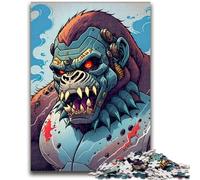 Jigsaws Puzzles 1000 Pieces for Teenagers Gifts Blue Cyborg Ape Stress Reliever Difficult Challenge Is Ideal As Gifts for The Whole Family 50x75cm
