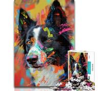 Jigsaws Puzzles 1000 Pieces for Teenagers Gifts Border Collie Dog Adult Puzzles,Decompressing Intellectual Educational Toy Perfect Decoration 50x75cm