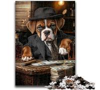 Jigsaws Puzzles 1000 Pieces for Teenagers Gifts Boxer Dog Drinking, Learning Educational for Is Ideal As A Gift for The Whole Family 26X38CM