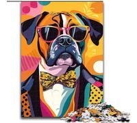 Jigsaws Puzzles 1000 Pieces for Teenagers Gifts Boxer Dog, Help The Brain Exercise Addictive Toys to Cultivate Patience Enhance Memory (Size 26x38cm)