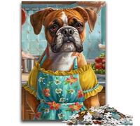 Jigsaws Puzzles 1000 Pieces for Teenagers Gifts Boxer Dog in The Kitchen Puzzles for Adults,Fun Present & Activity for Home,Toy for Rainy Days (38x26cm)