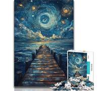 Jigsaws Puzzles 1000 Pieces for Teenagers Gifts Bridge Under The Night Sky 1000 Pieces for Adults,Educational Games Home Decoration Suitable for Desktop Decoration (size 75x50cm)