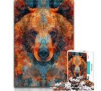 Jigsaws Puzzles 1000 Pieces for Teenagers Gifts Brown Bear Teenager Jigsaw,Vibrant And Unique Design Relaxing & Challenging Puzzle Experience 26x38cm