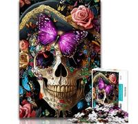 Jigsaws Puzzles 1000 Pieces for Teenagers Gifts Butterfly Skull 1000 Pieces for Teenagers,Educational Games Home Decoration Birthday Present, Gifts, Wall Art (size 38x26cm)