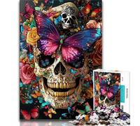Jigsaws Puzzles 1000 Pieces for Teenagers Gifts Butterfly Skull Puzzles for Adults,Educational Games DIY Toys Great Gifts And Toys 26x38cm
