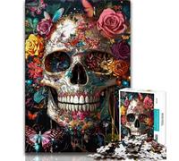 Jigsaws Puzzles 1000 Pieces for Teenagers Gifts Butterfly Skull Teenager Jigsaw,Vibrant And Unique Design Relaxing & Challenging Puzzle Experience 26x38cm