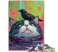 Jigsaws Puzzles 1000 Pieces for Teenagers Gifts Cat And Crow Adult Puzzles,Decompressing Intellectual Educational Toy Perfect Decoration (50x75cm)