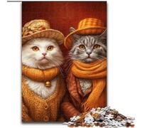 Jigsaws Puzzles 1000 Pieces for Teenagers Gifts Cat Couple, Family Entertainment Toys Is Ideal As Gifts for The Whole Family for 14+ (Size 50x75cm)