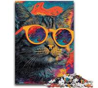 Jigsaws Puzzles 1000 Pieces for Teenagers Gifts Cat Wearing Sunglasses Teenager Jigsaw,Learning Educational Toys Family Games Unique Birthday And Gifts (38x26cm)