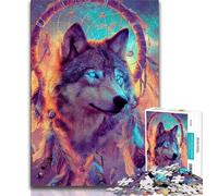 Jigsaws Puzzles 1000 Pieces for Teenagers Gifts Catching Net Wolf,Toys Educational Games Stress Relieving Unique Home Decor And Gifts (38x26cm)