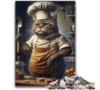 Jigsaws Puzzles 1000 Pieces for Teenagers Gifts Chef Cat Suitable for Ages 14 And Up Family Games Deal As Gifts for The Whole Family 26x38cm