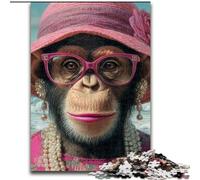 Jigsaws Puzzles 1000 Pieces for Teenagers Gifts Chimpanzee Queen, Educational Toys Is Ideal As A Gift for The Whole Family (size 50x75cm)