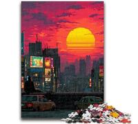 Jigsaws Puzzles 1000 Pieces for Teenagers Gifts City at Sunset Difficult Hard Gifts for Friends And Family Suitable for And 14 26x38cm