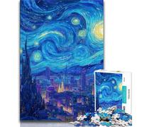 Jigsaws Puzzles 1000 Pieces for Teenagers Gifts City Under The Night Sky,Help The Brain Exercise Addictive Toys to Cultivate Patience Enhance Memory (38x26cm)