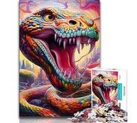 Jigsaws Puzzles 1000 Pieces for Teenagers Gifts Colorful Art Snake,Challenging Game Toys Wall Decoration Unique Birthday And Xmas Gifts (38x26cm)