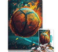 Jigsaws Puzzles 1000 Pieces for Teenagers Gifts Colorful Basketball,Help The Brain Exercise Addictive Toys to Cultivate Patience Enhance Memory (38x26cm)