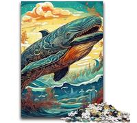 Jigsaws Puzzles 1000 Pieces for Teenagers Gifts Colorful Blue Whale Teenager Jigsaw,Stress Reliever Staycation Kill Time Home Decoration Toys (38x26cm)
