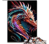 Jigsaws Puzzles 1000 Pieces for Teenagers Gifts Colorful Dragon, Help The Brain Exercise Addictive Toys to Cultivate Patience Perfect Decoration (Size 50x75cm)