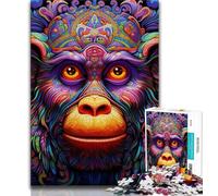 Jigsaws Puzzles 1000 Pieces for Teenagers Gifts Colorful Monkey Adult Puzzles,Toys Educational Games Stress Relieving Unique Birthday And Gifts 26x38cm