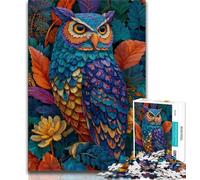 Jigsaws Puzzles 1000 Pieces for Teenagers Gifts Colorful Owl Puzzles,Quiz Game for Is Ideal As A Gift for The Whole Family 75x50cm
